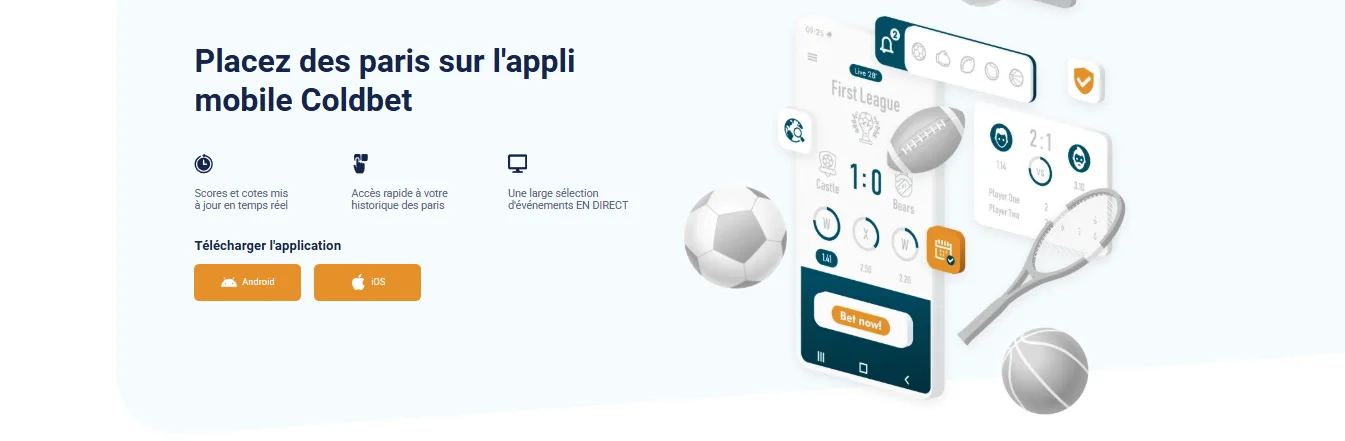 Application mobile Coldbet pour paris sportifs