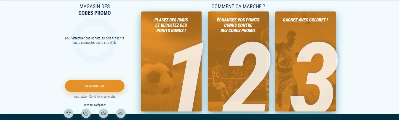 Magasin de codes promo Coldbet