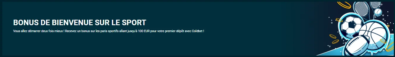 Bonus de bienvenue sur les paris sportifs Coldbet